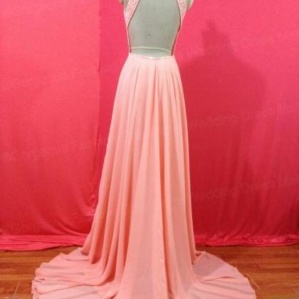 Pretty A Line Black Halter Chiffon Beaded Without Sleeves Long Prom Dress, Evening Dress C6497