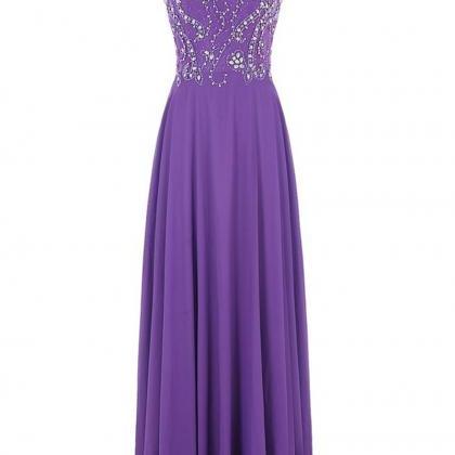 Vestidos Madre De La Novia Elegantes A Line Purple Chiffon Long Formal ...