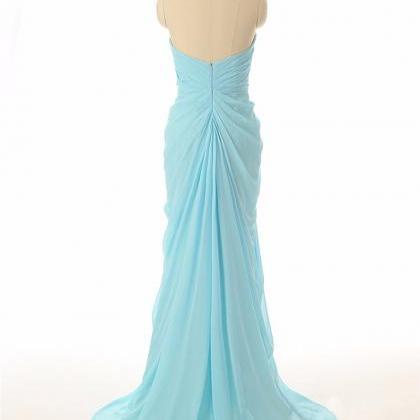 Prom Elegant Sky Blue Chiffon Mermaid Longg..