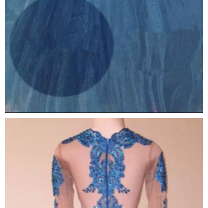 Ocean Blue Lace Appliques Mermaid Prom Dress..