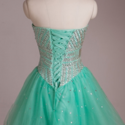 Mint Sweetheart Beaded Mini Homecoming Dresses