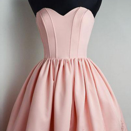 Ball Gown Lace Up Simple Homecoming Dress,pink..