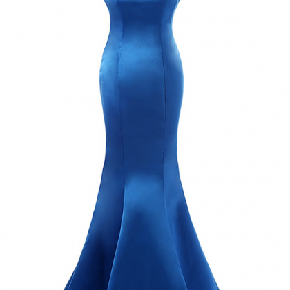 Mermaid Blue Long Evening Dress Elegant Robe De..