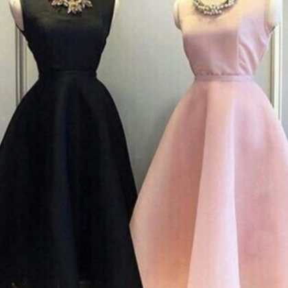 Pink Homecoming Dresses Zippers Sleeveless A Lines..