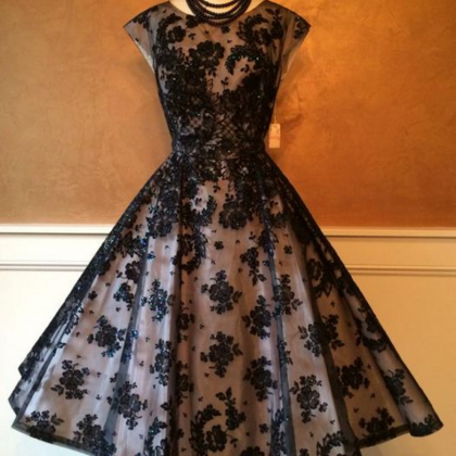 Vintage Prom Dress,lace Homecoming Dresses, Lace..