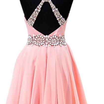 A-line Beaded Crystals Junior Chiffon Party 8th..