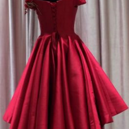 One Shoulder Homecoming Dresses,red Short..