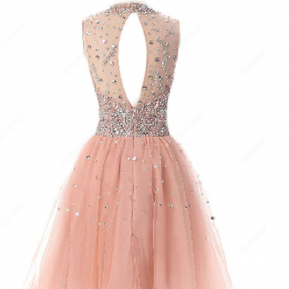 A-line Homecoming Dresses,pink Homecoming..