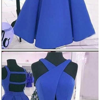 Sexy Open Back Homecoming Dress,royal Blue Prom..