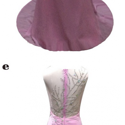 Long Mermaid Pink Chiffon Beaded Evening Dresses,..