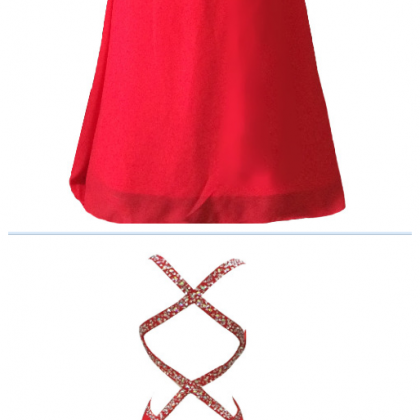 Red Chiffon Beaded Evening Dresses, Charming..