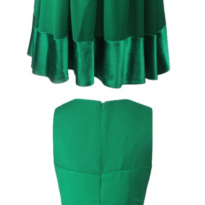 Green Chiffon Short Evening Dresses, Vestido De..