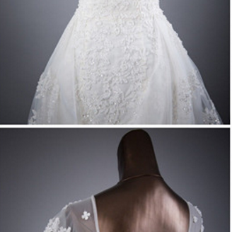 White Or Ivory Jewel Wedding Dresses Floor Length..