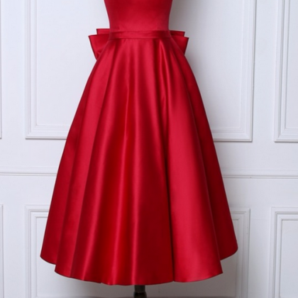 Dark Red A-line Evening Dresses ,square Collar..