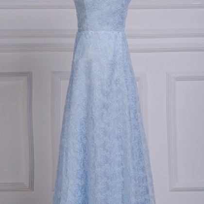 Blue Party Dresses, Bling Lace Long Size Prom..