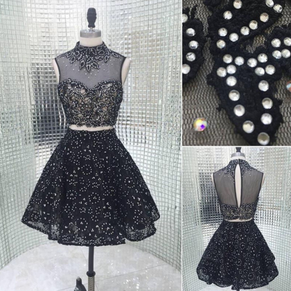 Two Pieces Homecoming Dresses,beadinghomecoming..