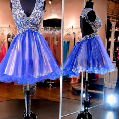 Homecoming Dresses ,sparkle Royal Blue Prom..