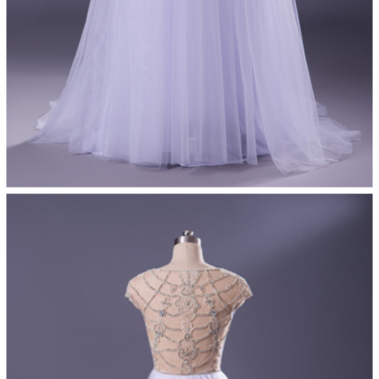 V Neck A Line Tulle Overlay Long Bridal Gown,..