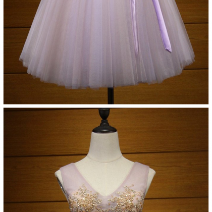 A-line Homecoming Dress ,v-neck Short/mini Prom..