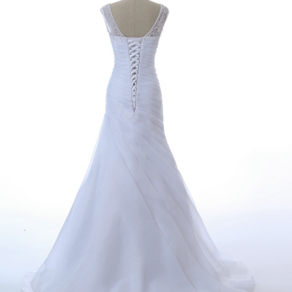 Long Wedding Dress, Sleeveless Wedding Dress,..