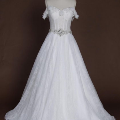 Off-shoulder Wedding Dress,short Wedding Dresses,..