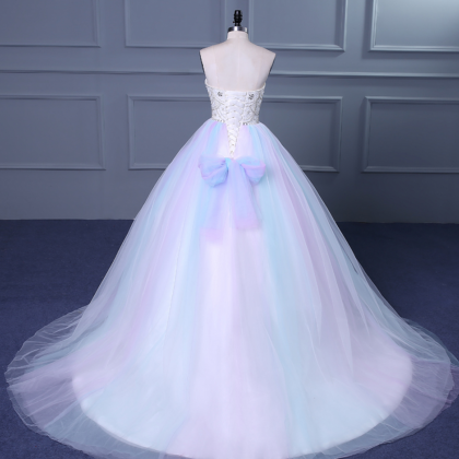 Wedding Dresses ,strapless Sweetheart Colorful..
