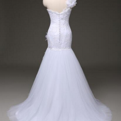 One Shoulder Sweetheart Mermaid Wedding Dress With..
