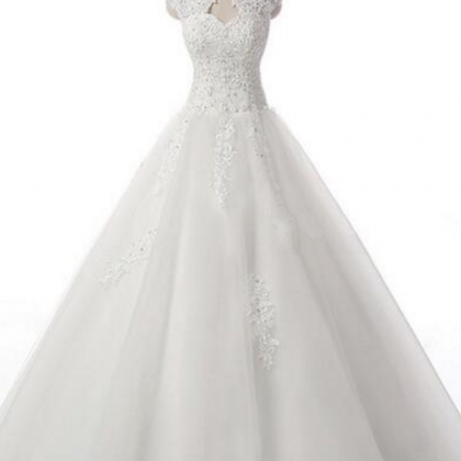 High-neck Sleeveless Princess Wedding Ball Gown..