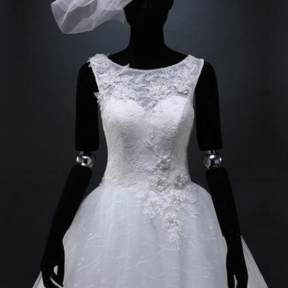 Real Picture Noble Wedding Dresses Scoop Tulle..