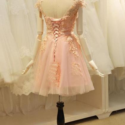 Homecoming Dresses ,cute A-line Jewel Cap Sleeves..