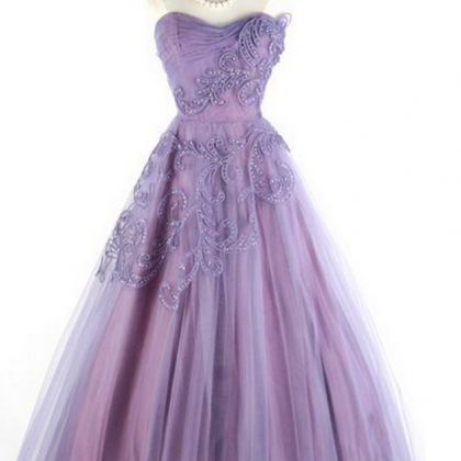 Vintage Prom Dress, Purple Prom Gow..