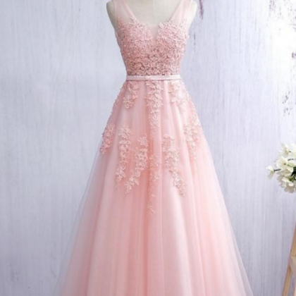 Blush Pink Evening Dress Prom Dress..
