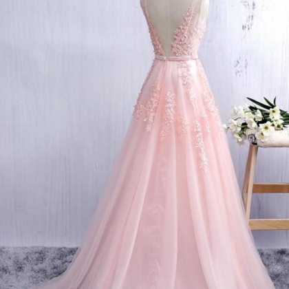 Blush Pink Evening Dress Prom Dress..