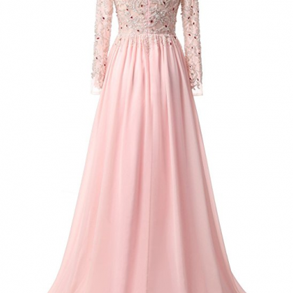 Lace Appliques Evening Gowns Beaded Prom Dresses..