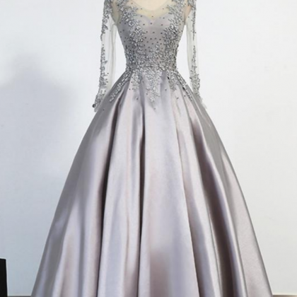 Prom Dresses 2017,elegant Sliver Evening Dresses..