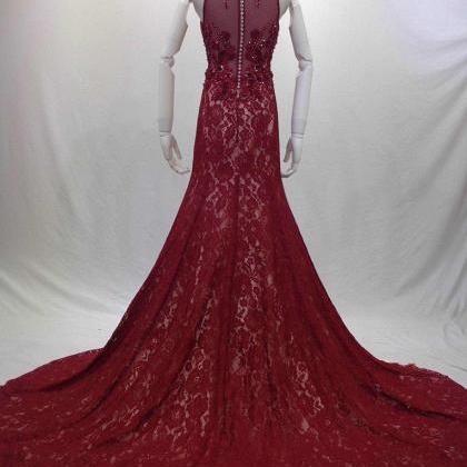 Fashionable Beading Prom Dress,red Evening Dresses..