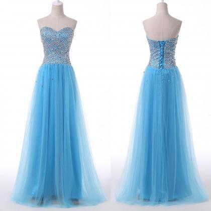 Sweetheart Prom Dresses,formal Dresses ,sky Blue..