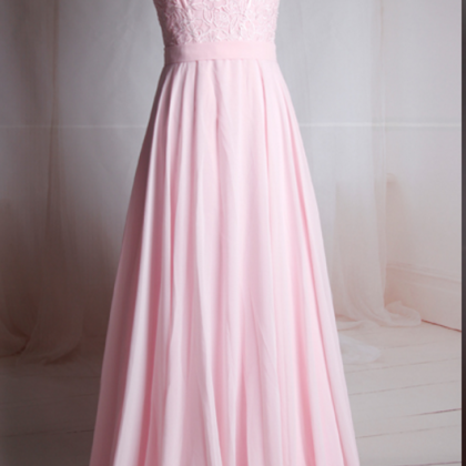 Charming Prom Dress,pink Chiffon Prom..