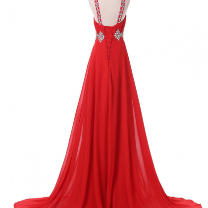 A Red, Elegant Formal Ball Gown With A Bridesmaid Dress In A Special ...
