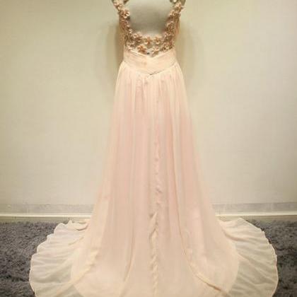 Prom Dresses, V-neck Long Chiffon Appliques Dresses For Party on Luulla