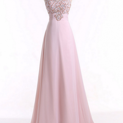 Pink Sweetheart Floor-length A-line Prom Evening..