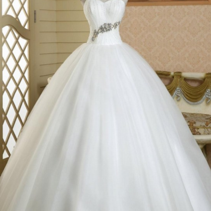 Sparkling Crytal Beaded Princess Ball Gown Wedding..