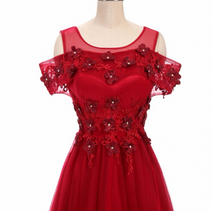 Deep Red Dress High Quality Fabrics Personalized A..