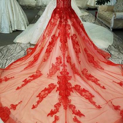 Red Dress Beaded Married Exquisite Luxury..