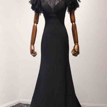Black Real Sexy Dress Pearl Illusion Of Formal..