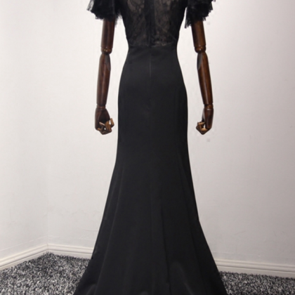 Black Real Sexy Dress Pearl Illusion Of Formal..