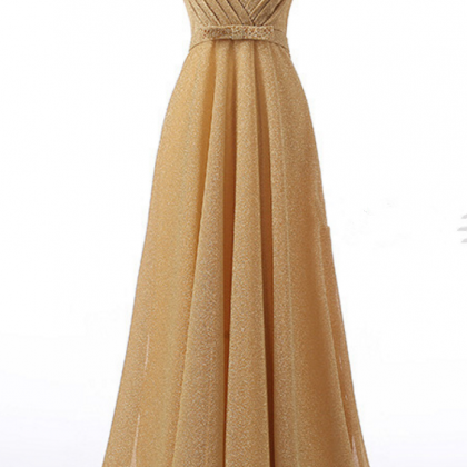 Champagne Color Long Gown Is Party Dress Formal..