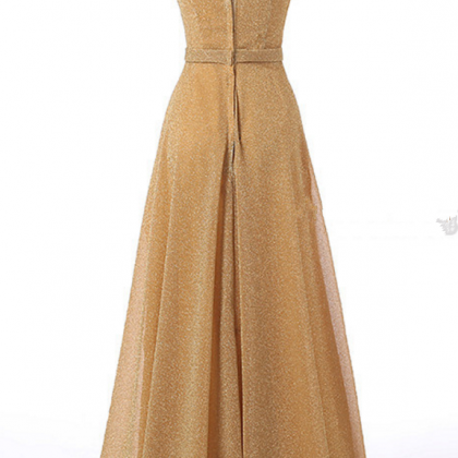 Champagne Color Long Gown Is Party Dress Formal..