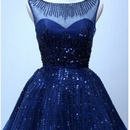 Navy Blue Homecoming Dress Short Tulle Homecoming..