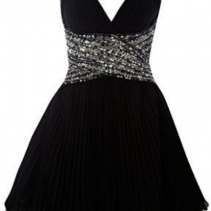 Cute Black Homecoming Dress,elegant Silver..